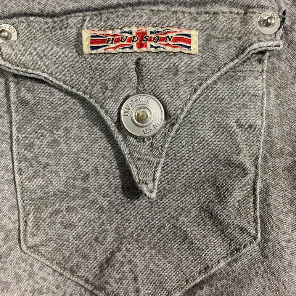 Hudson Skinny Animal Print Grey Silver metallic Size 10